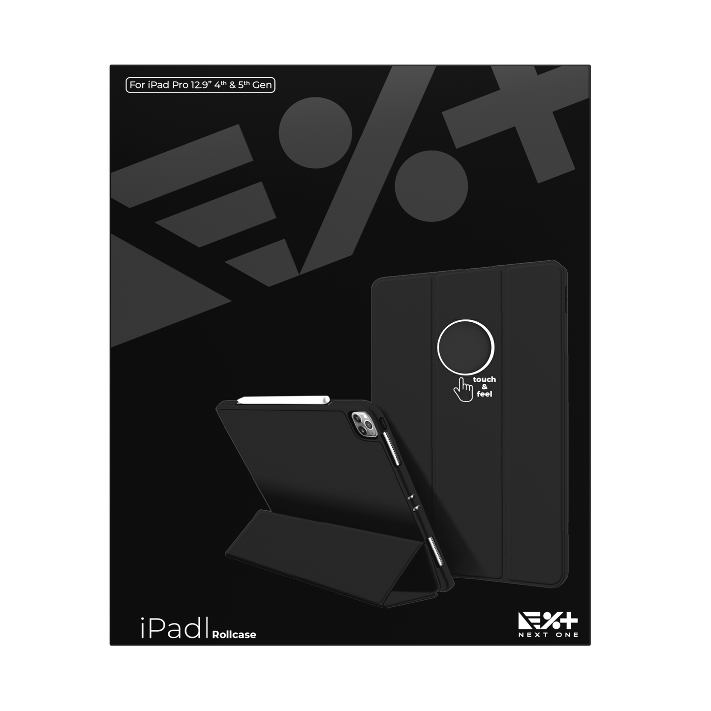 NEXT.ONE Roll case für iPad Pro 12,9" 2. Generation und neuer - Schwarz