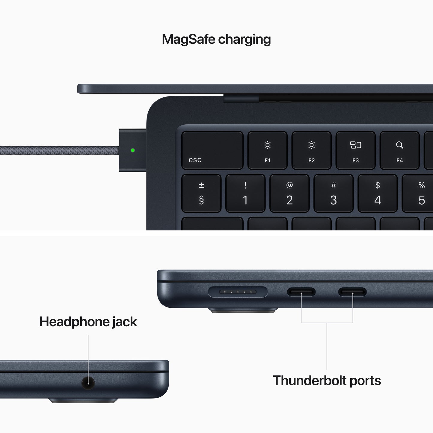 MacBook Air 13" M2 Chip 8-Core CPU und 10-Core GPU, 8GB, 512GB SSD, mitternacht