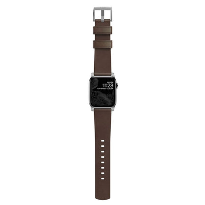 Nomad Strap Modern Leather Brown Connector Silver 38/40/41 mm