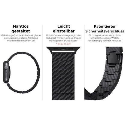 Pitaka Carbon Fiber Link Bracelet Modern Band 38/40/41mm