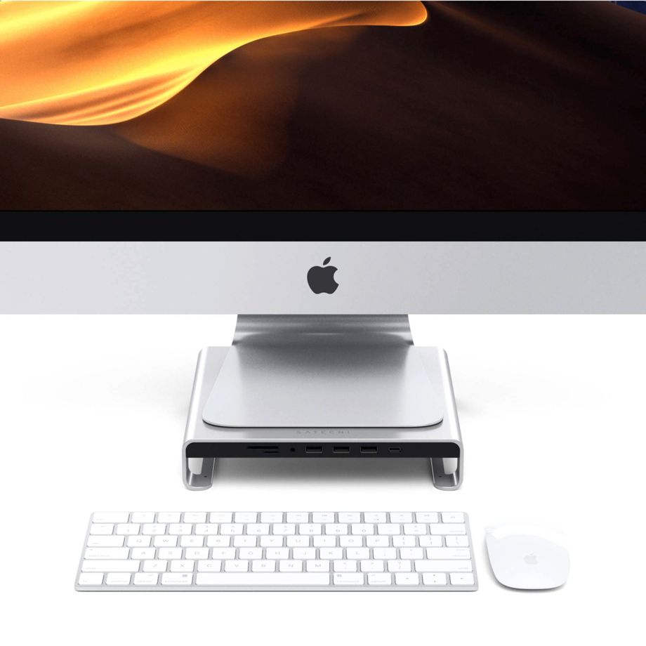 Satechi Aluminum Monitor Stand Hub for iMac silver