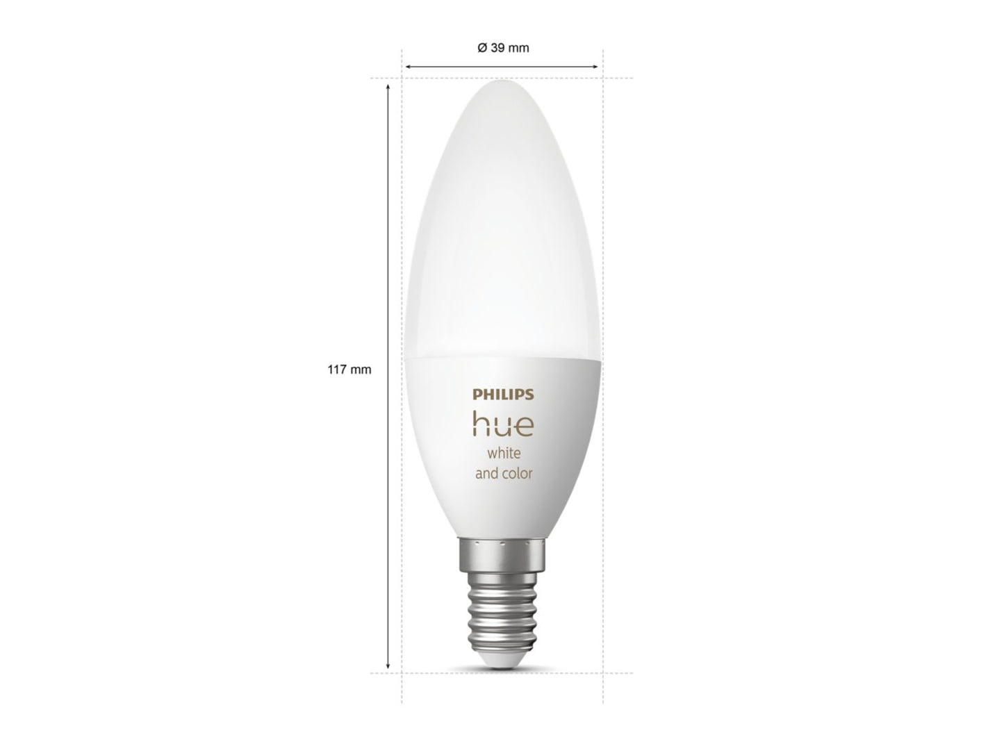Philips Hue White & Color Ambiance, smarte LED Lampe B39 E14 Einzelpack