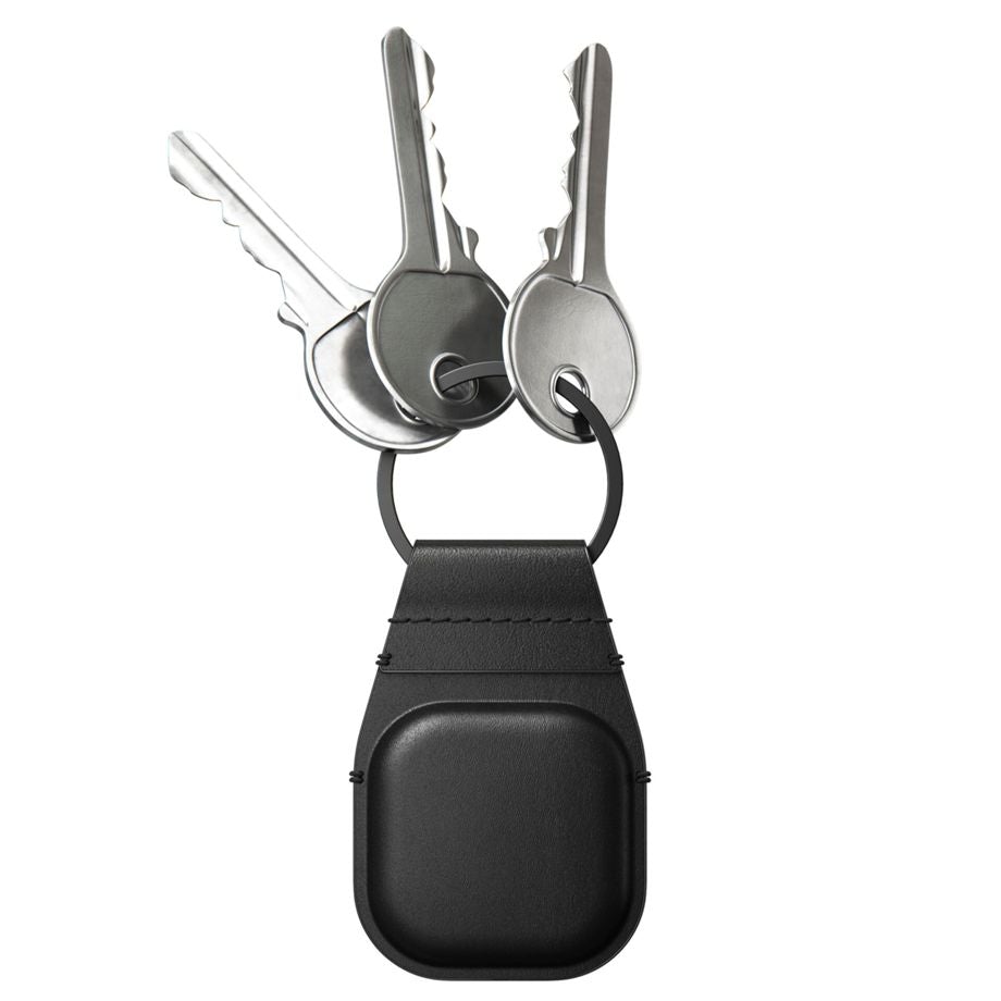 Nomad Airtag Leather Keychain Black