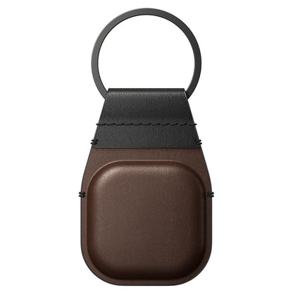 Nomad Airtag Leather Keychain Rustic Brown