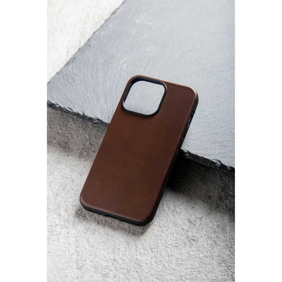 Nomad Modern Leather Case iPhone 14 Rustic Brown