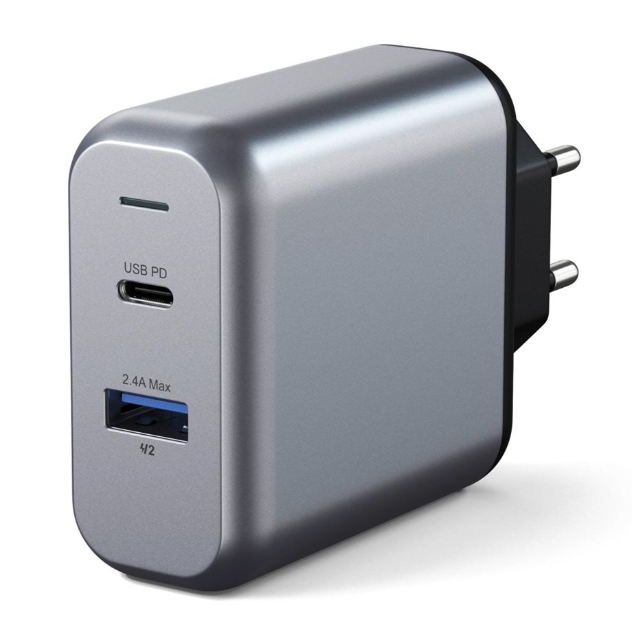 Satechi 30W Dual Port Wall Charger space gray