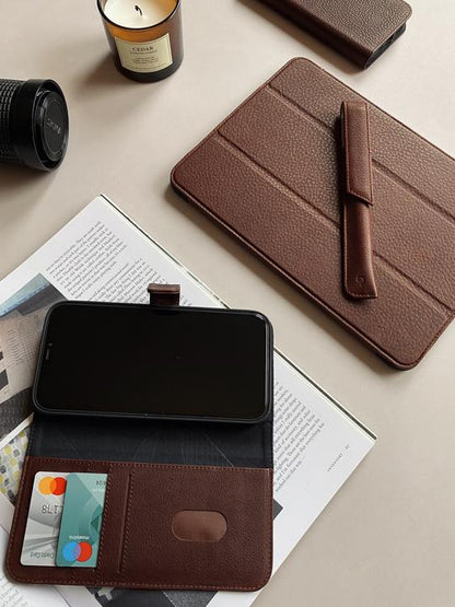 Decoded - Leather Detachable Wallet - MagSafe | iPhone 12 / iPhone 12 Pro (6.1 inch) - Cinnamon Brown