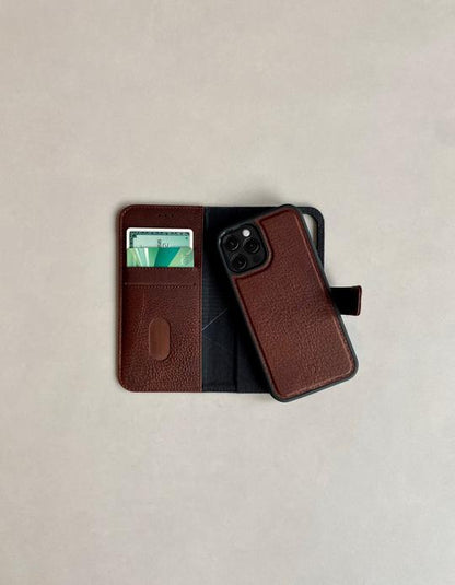 Decoded - Leather Detachable Wallet - MagSafe | iPhone 12 / iPhone 12 Pro (6.1 inch) - Cinnamon Brown